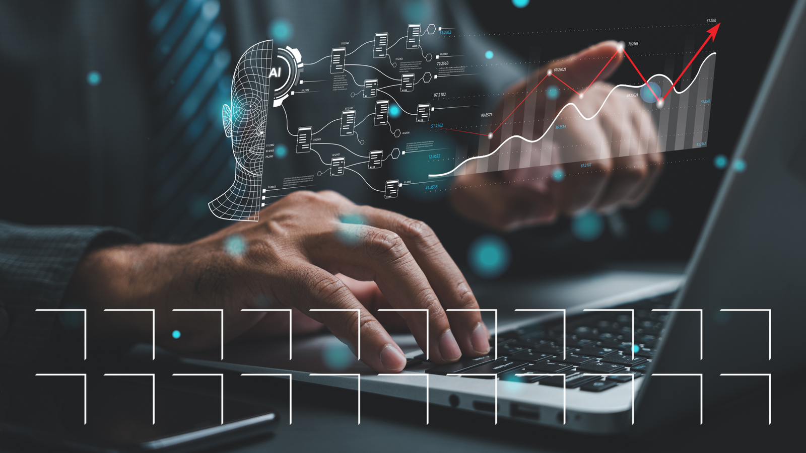 Marketing performance dashboard on a laptop
